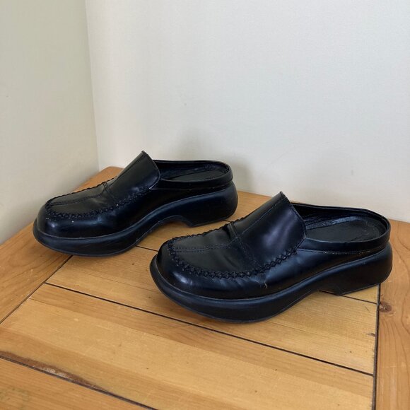 Dansko Madigan Leather Slip On Clogs Chunky Square Toe Shoes EU 40 US 10 - Picture 3 of 9